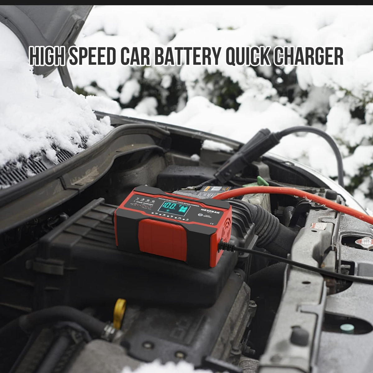 Nexpeak NC201 12V 24V Battery Charger 10 Amp Maintainer Desulfator With Temperature Compensation