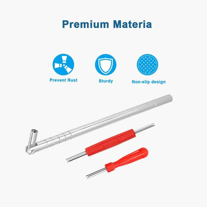 Tire Valve Stem Puller And Installer Kit 10Pc 4 Way Valve Core Remover Tool