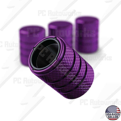 Plum Purple Aluminum Tire Valve Stem Caps Set Of 4 Universal Fit Easy Install Anti Corrosion
