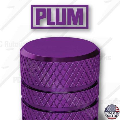 Plum Purple Aluminum Tire Valve Stem Caps Set Of 4 Universal Fit Easy Install Anti Corrosion