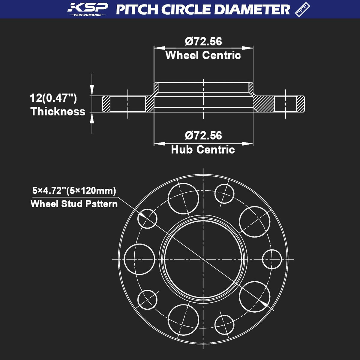 KSP BMW 5x120mm Wheel Spacers 15mm Hub Centric Forged M12x1.5 72.56mm Hub Bore 2pc