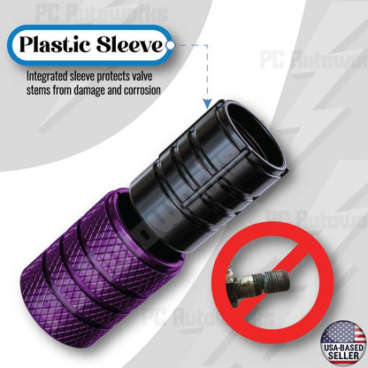 Plum Purple Aluminum Tire Valve Stem Caps Set Of 4 Universal Fit Easy Install Anti Corrosion