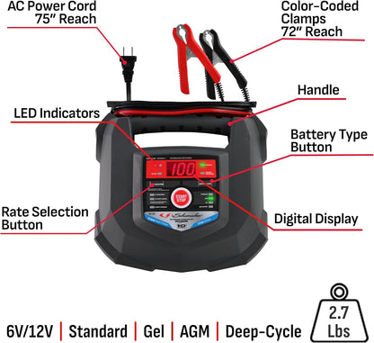 Schumacher SC1280 12V/6V Battery Charger Maintainer Trickle Charger For Auto Marine AGM Gel Deep Cycle