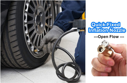 Brass Locking Tire Air Chuck With Clip Adapter 8mm Inlet For Car Truck Motorcycle Inflator