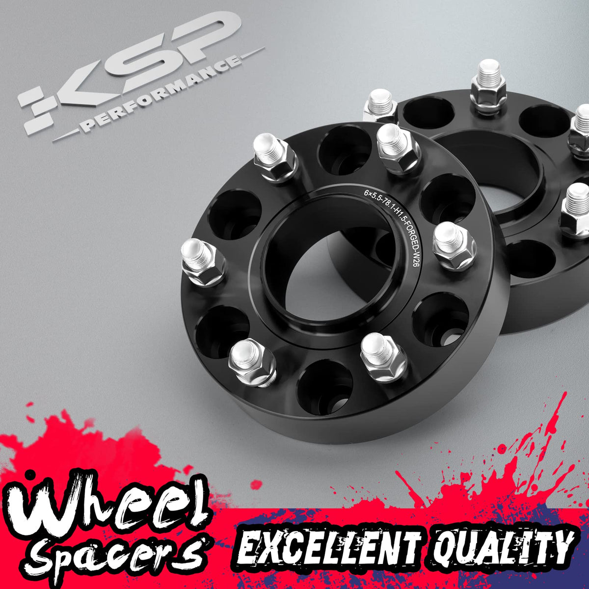 KSP 6x139.7mm Wheel Spacers 2in for Silverado Sierra Ram 1500 Lug Centric 108mm Hub Bore Black 4Pcs