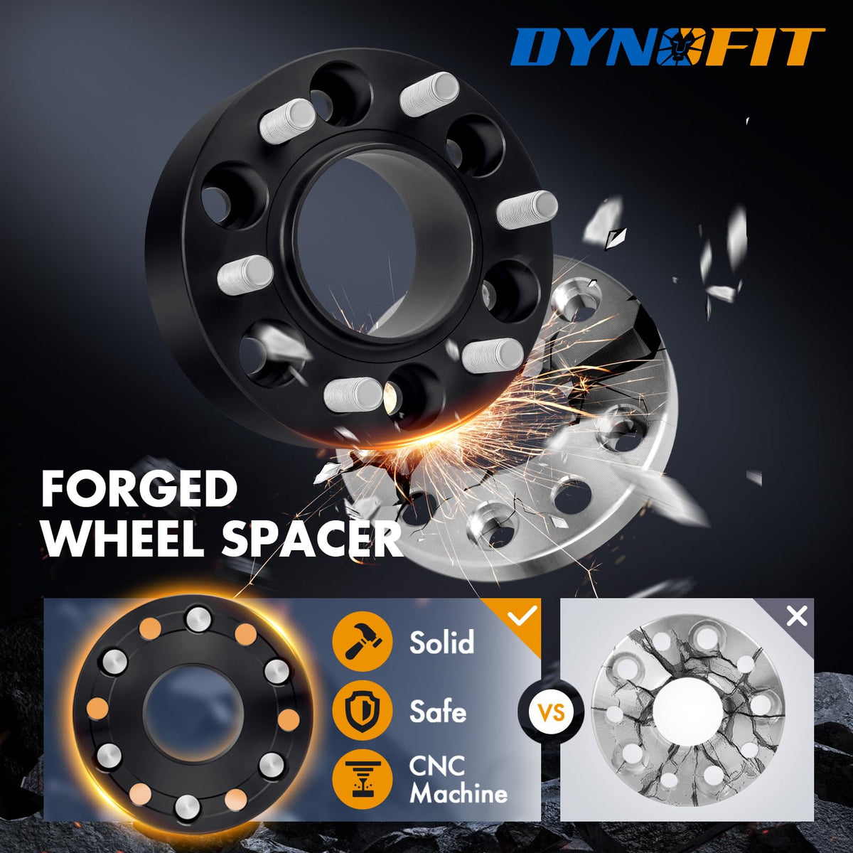 Dynofit 2 Inch Wheel Spacers 6x139.7 6x5.5 Forged Aluminum For Chevy GMC Silverado Ram 1500