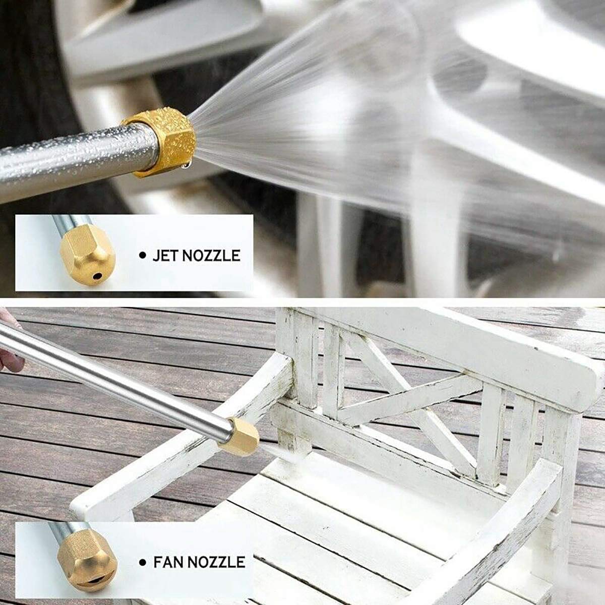 Washer Wand Attachment With Jet Nozzles For Gutter Patio Car Cleaning Blue