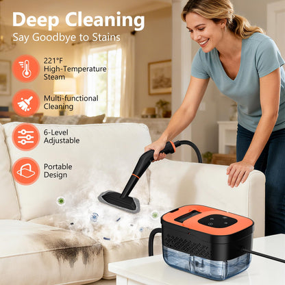 Portable Steam Cleaner With 16 Accessories, 15-Second Heat Up, Handheld For Home And Car Detailing