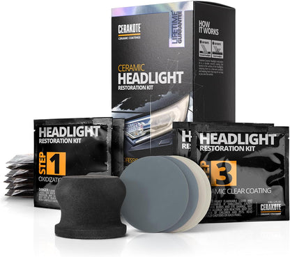 Cerakote Ceramic Headlight Restoration Kit 10 Wipes No Tools Required Long Lasting Shine
