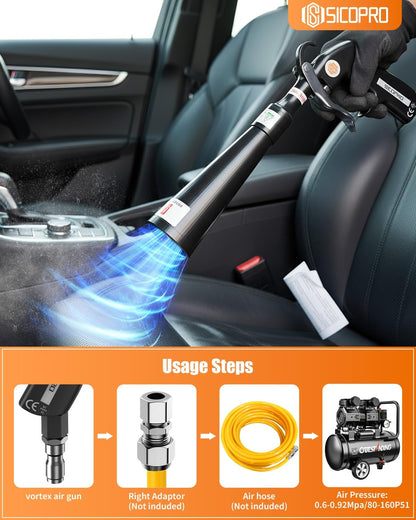 Automotive Detailing Air Blow Gun With Two Nozzle Set For Car Cleaning Durable High Pressure