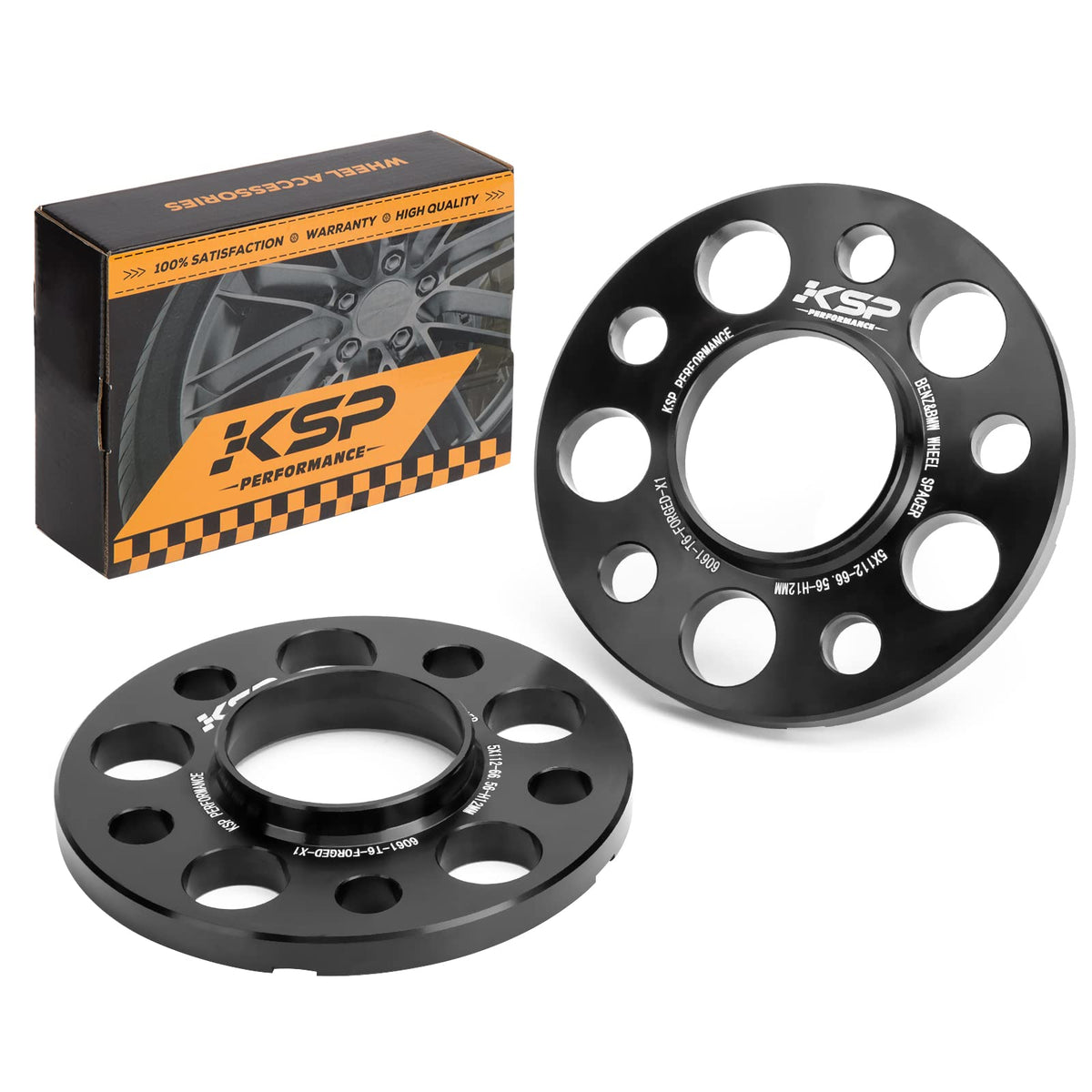 KSP 5x112 Wheel Spacers 12mm Thick Hubcentric 66mm Bore Forged Aluminum Set of 2 for Audi 2019