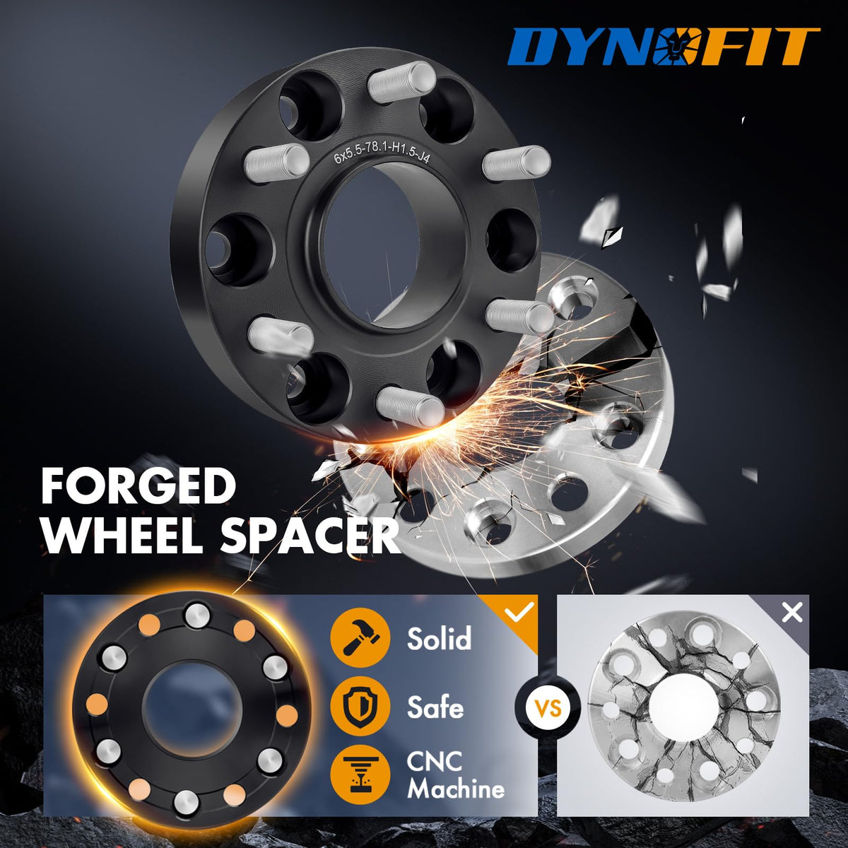 Dynofit 2 Inch Wheel Spacers 6x139.7 6x5.5 Forged Aluminum For Chevy GMC Silverado Ram 1500