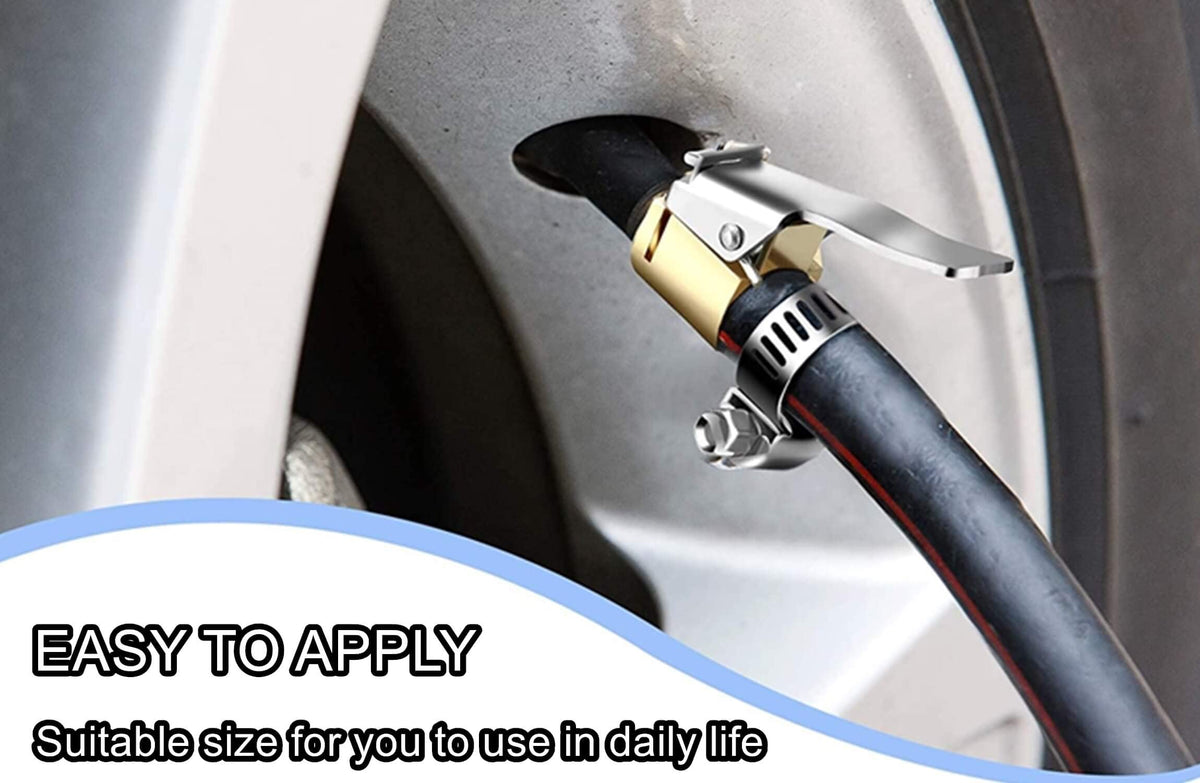 Brass Locking Tire Air Chuck With Clip Adapter 8mm Inlet For Car Truck Motorcycle Inflator
