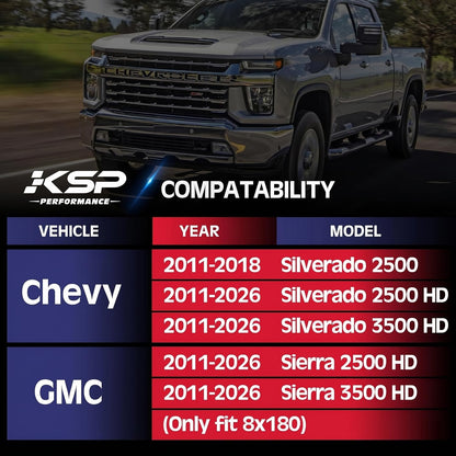 KSP 6x139.7mm Wheel Spacers 2in for Silverado Sierra Ram 1500 Lug Centric 108mm Hub Bore Black 4Pcs