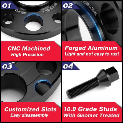 KSP BMW 5x120mm Wheel Spacers 15mm Hub Centric Forged M12x1.5 72.56mm Hub Bore 2pc