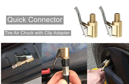 Brass Locking Tire Air Chuck With Clip Adapter 8mm Inlet For Car Truck Motorcycle Inflator