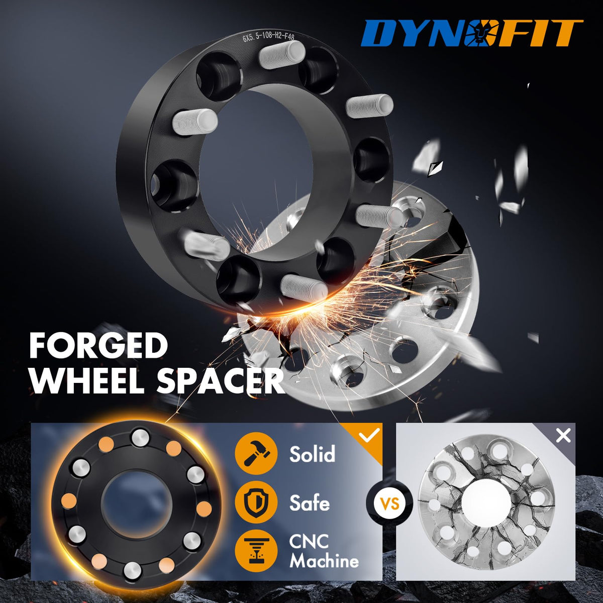 Dynofit 2 Inch Wheel Spacers 6x139.7 6x5.5 Forged Aluminum For Chevy GMC Silverado Ram 1500