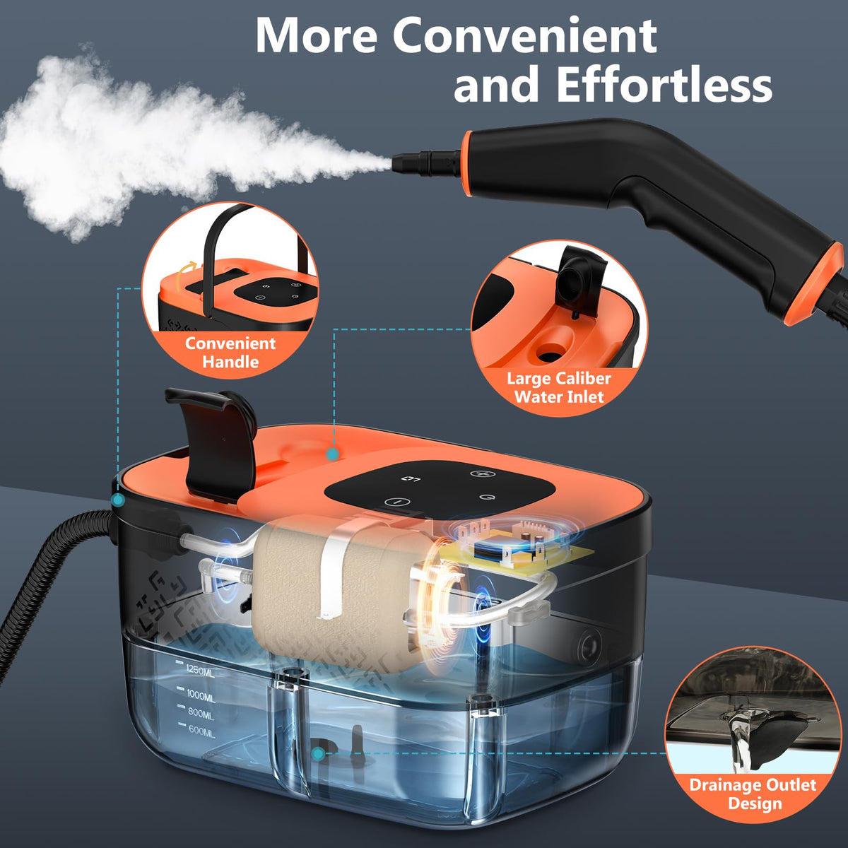 Portable Steam Cleaner With 16 Accessories, 15-Second Heat Up, Handheld For Home And Car Detailing