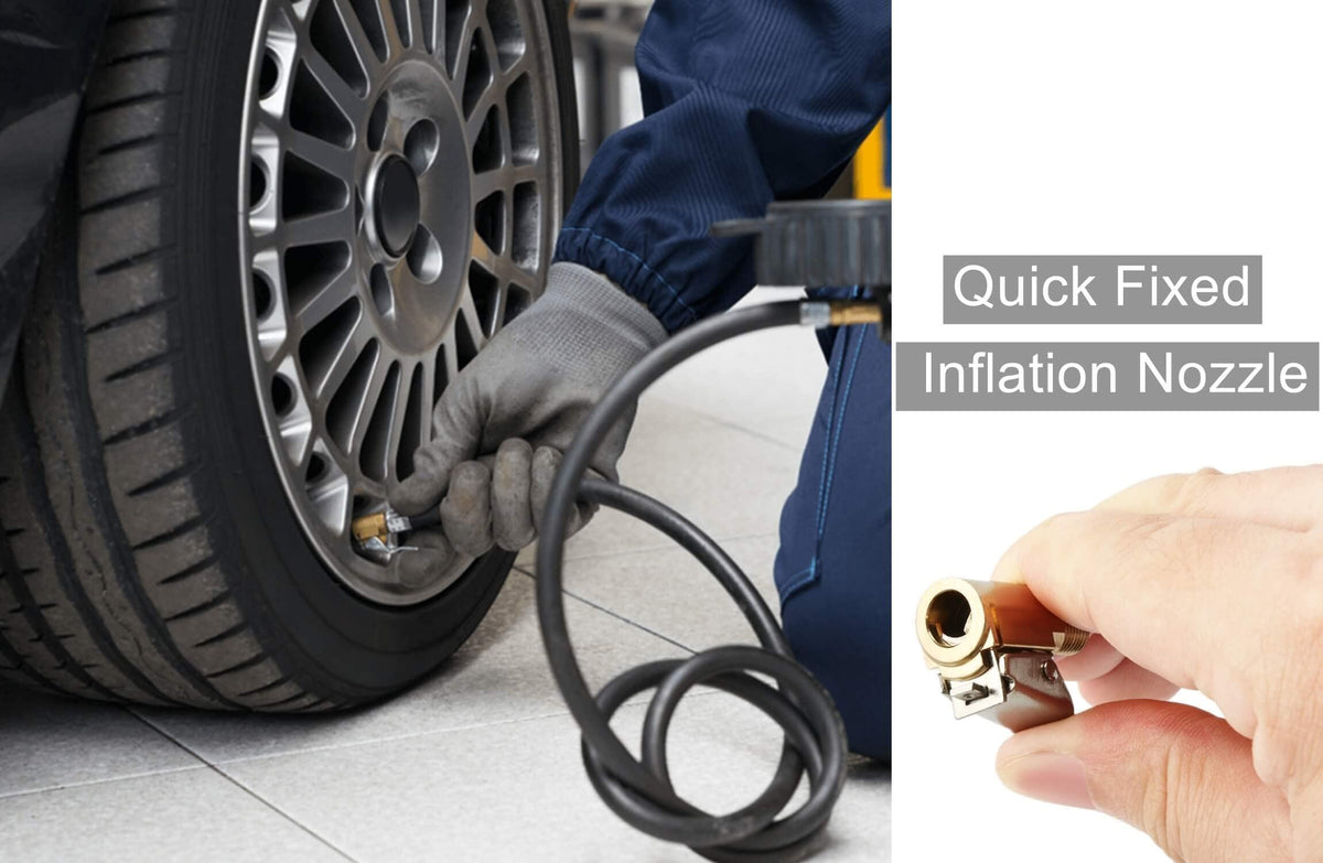 Brass Locking Tire Air Chuck With Clip Adapter 8mm Inlet For Car Truck Motorcycle Inflator