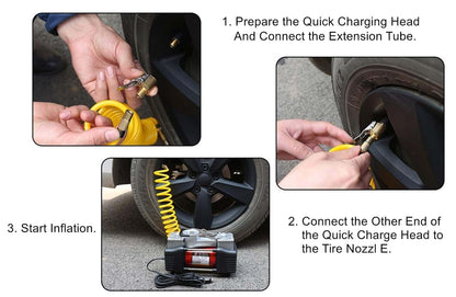 Brass Locking Tire Air Chuck With Clip Adapter 8mm Inlet For Car Truck Motorcycle Inflator