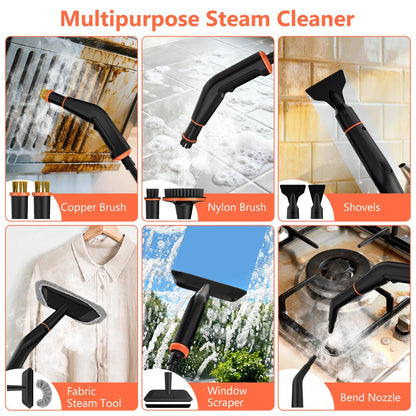 Portable Steam Cleaner With 16 Accessories, 15-Second Heat Up, Handheld For Home And Car Detailing