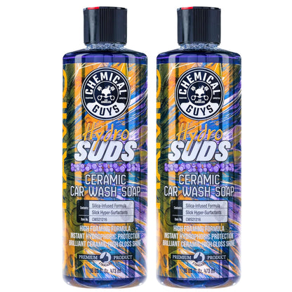 Chemical Guys HydroSuds Ceramic Car Wash Soap 16 Oz Berry Scent 2 Pack Foaming Wash