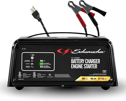 Schumacher SC1361 12V Fully Automatic Battery Charger Maintainer 50A 6A 2A 10A Modes For Cars RVs