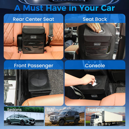 Beicarin Car Trash Can With Lid 2.6 Gal Leakproof Collapsible SUV Truck Van Organizer