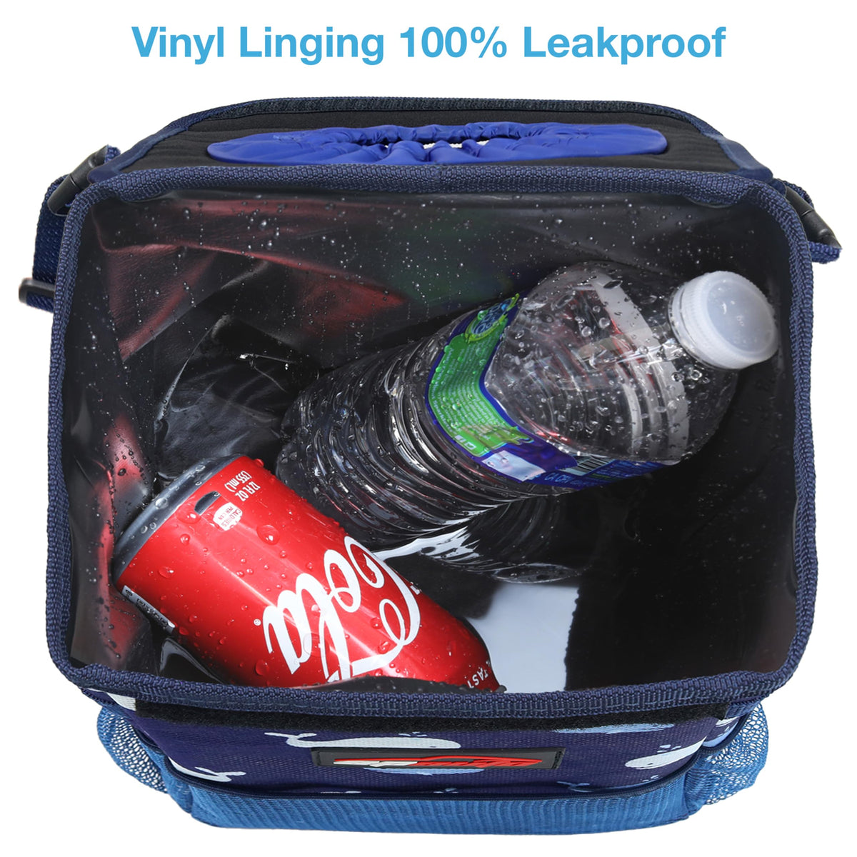 EPAuto Waterproof Car Trash Can With Lid And Storage Pockets 2.5 Gallon Black