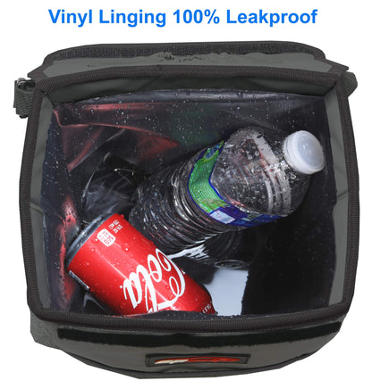 EPAuto Waterproof Car Trash Can With Lid And Storage Pockets 2.5 Gallon Black