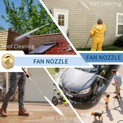 Washer Wand Attachment With Jet Nozzles For Gutter Patio Car Cleaning Blue