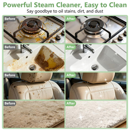 Portable Steam Cleaner With 16 Accessories, 15-Second Heat Up, Handheld For Home And Car Detailing