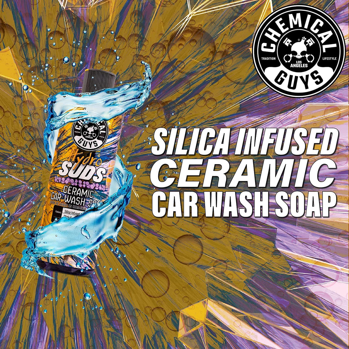 Chemical Guys HydroSuds Ceramic Car Wash Soap 16 Oz Berry Scent 2 Pack Foaming Wash