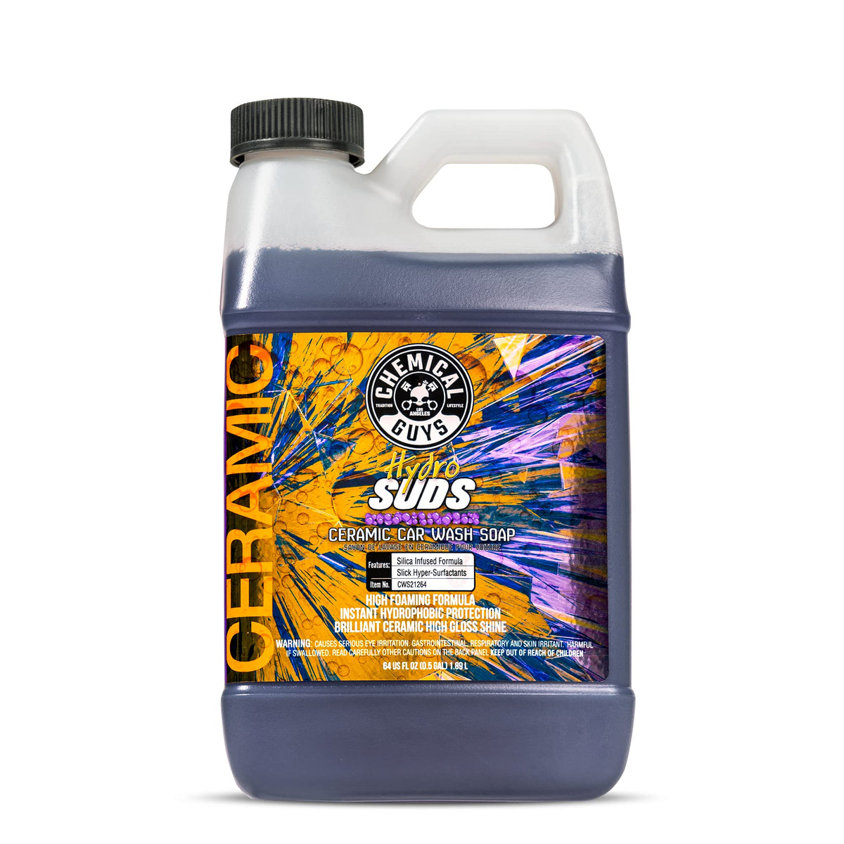 Chemical Guys HydroSuds Ceramic Car Wash Soap 16 Oz Berry Scent 2 Pack Foaming Wash