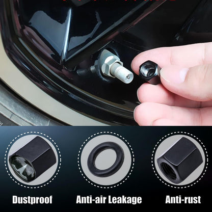 Red Aluminum Tire Valve Stem Caps For Tesla Models 3 S X Y Leakproof With Rubber O Rings 4 Pack