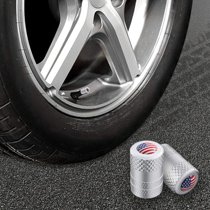 Black Anodized Aluminum Tire Valve Stem Caps Set, 4 Pack, Universal Fit Cars Trucks SUVs Motorcycles