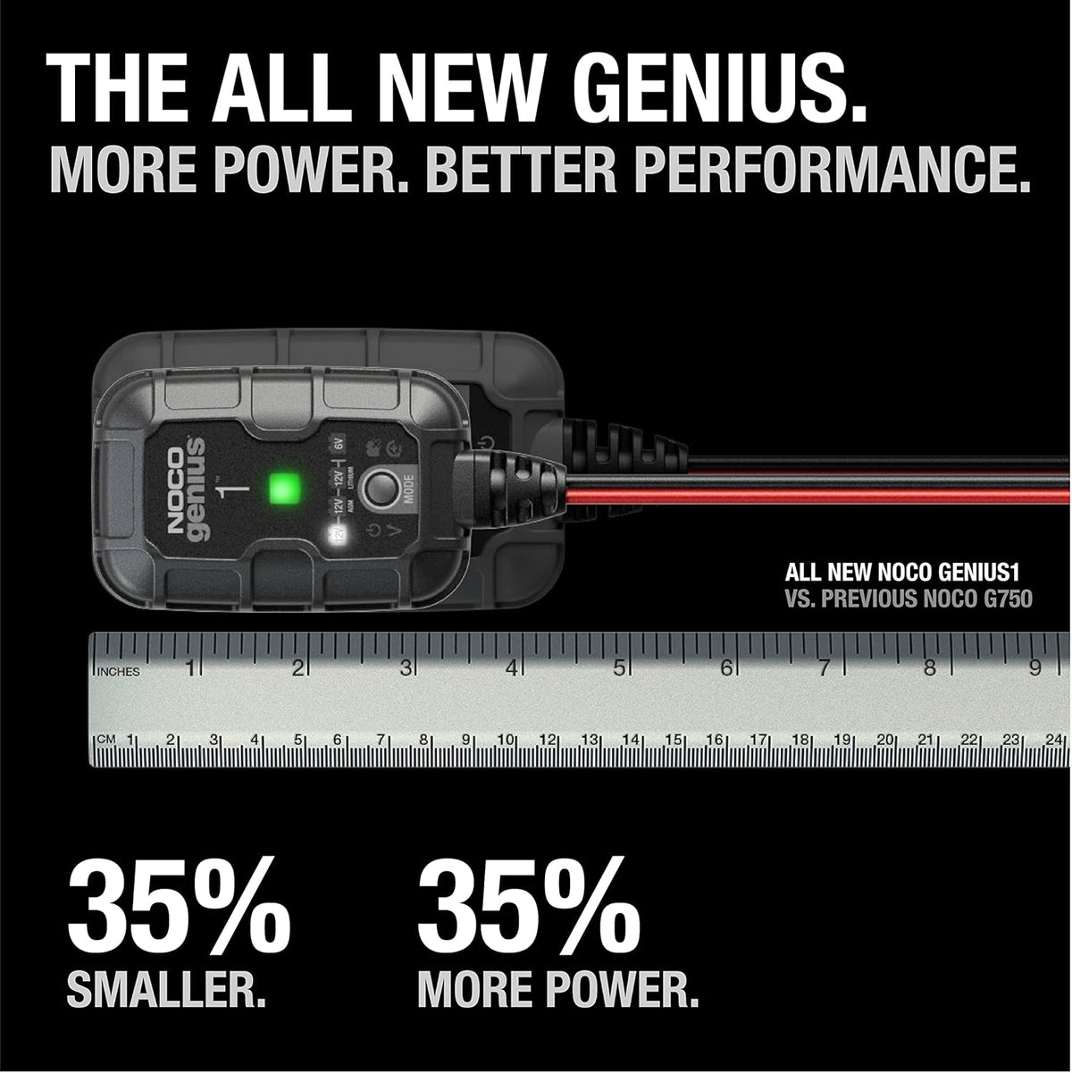 NOCO Genius1 1A 6V 12V Smart Battery Charger Maintainer Desulfator for Lead Acid LiFePO4