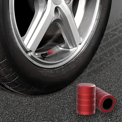 Black Anodized Aluminum Tire Valve Stem Caps Set, 4 Pack, Universal Fit Cars Trucks SUVs Motorcycles