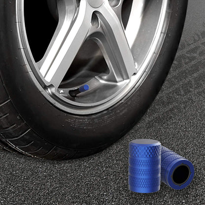 Black Anodized Aluminum Tire Valve Stem Caps Set, 4 Pack, Universal Fit Cars Trucks SUVs Motorcycles