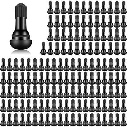 Tire Valve Stems Rubber Snap-In Tubeless Black 0.453 Inch Rim Hole For Standard Car Tires 150 Pack