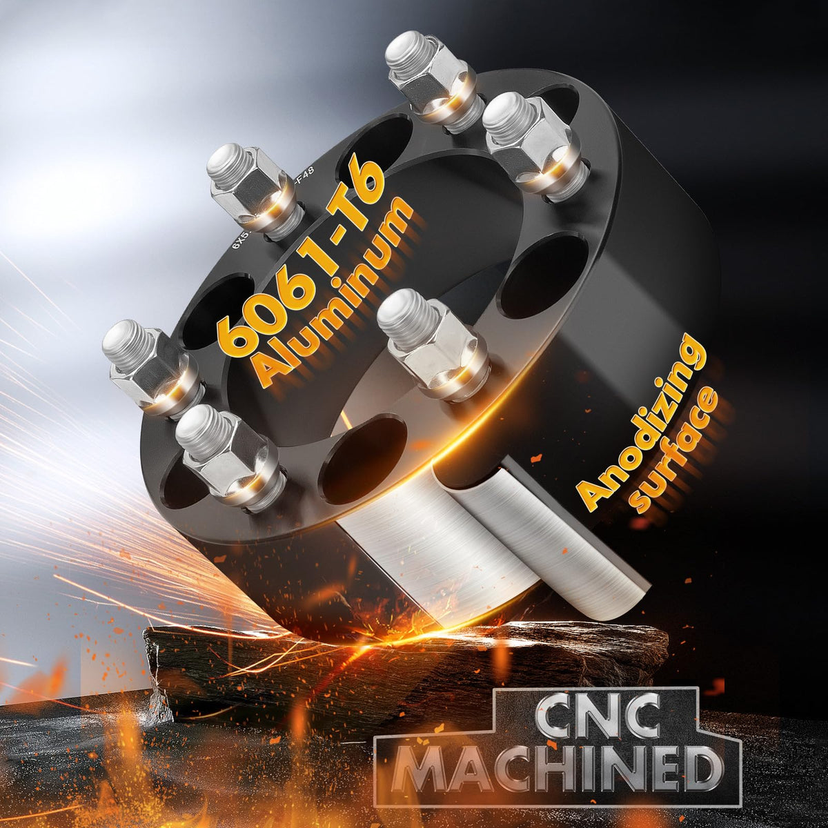 Dynofit 2 Inch Wheel Spacers 6x139.7 6x5.5 Forged Aluminum For Chevy GMC Silverado Ram 1500