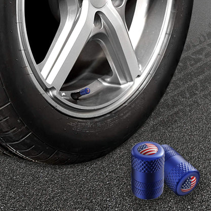Black Anodized Aluminum Tire Valve Stem Caps Set, 4 Pack, Universal Fit Cars Trucks SUVs Motorcycles