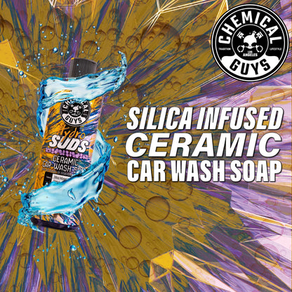 Chemical Guys HydroSuds Ceramic Car Wash Soap 16 Oz Berry Scent 2 Pack Foaming Wash