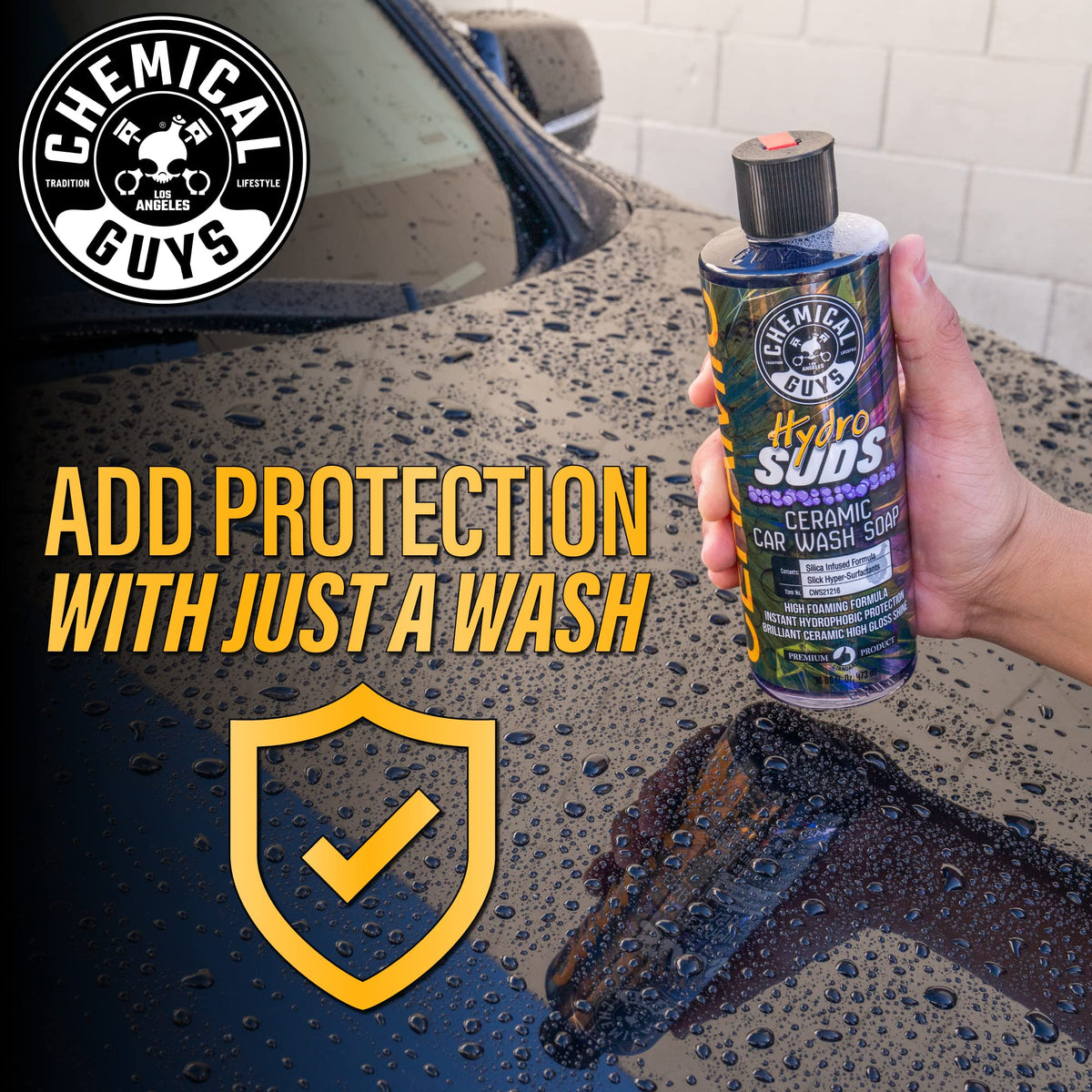 Chemical Guys HydroSuds Ceramic Car Wash Soap 16 Oz Berry Scent 2 Pack Foaming Wash