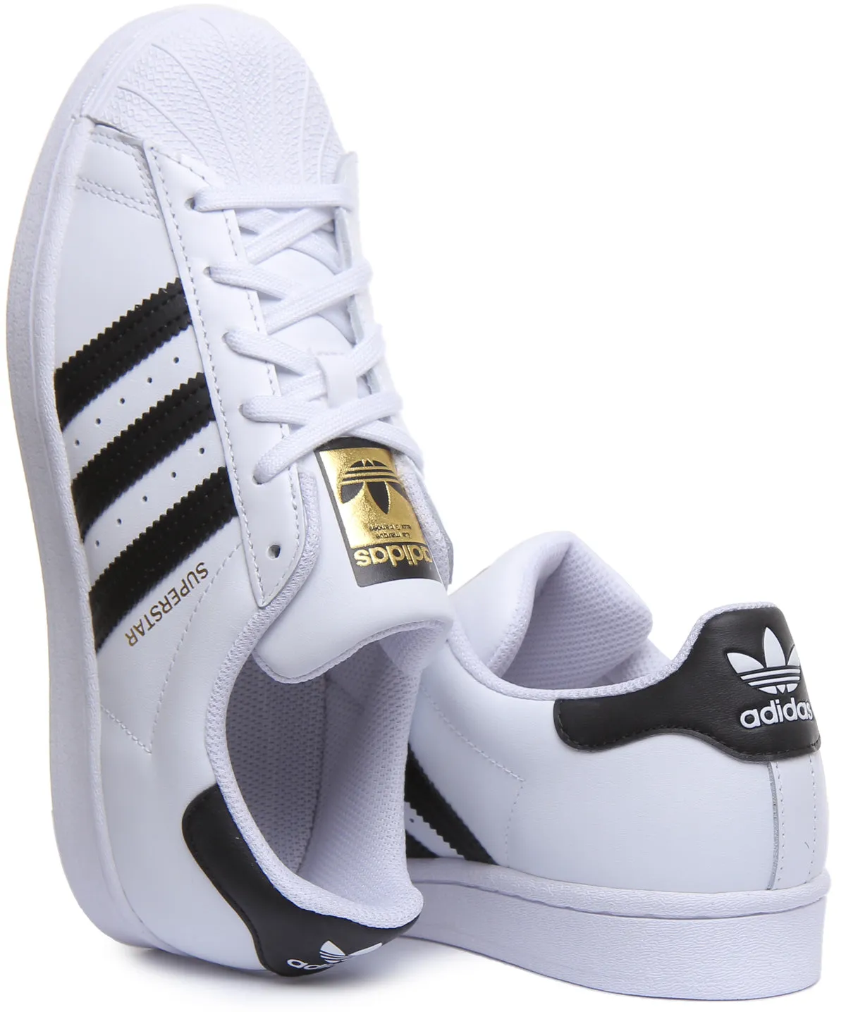 Adidas Superstar J In White Black For Juniors