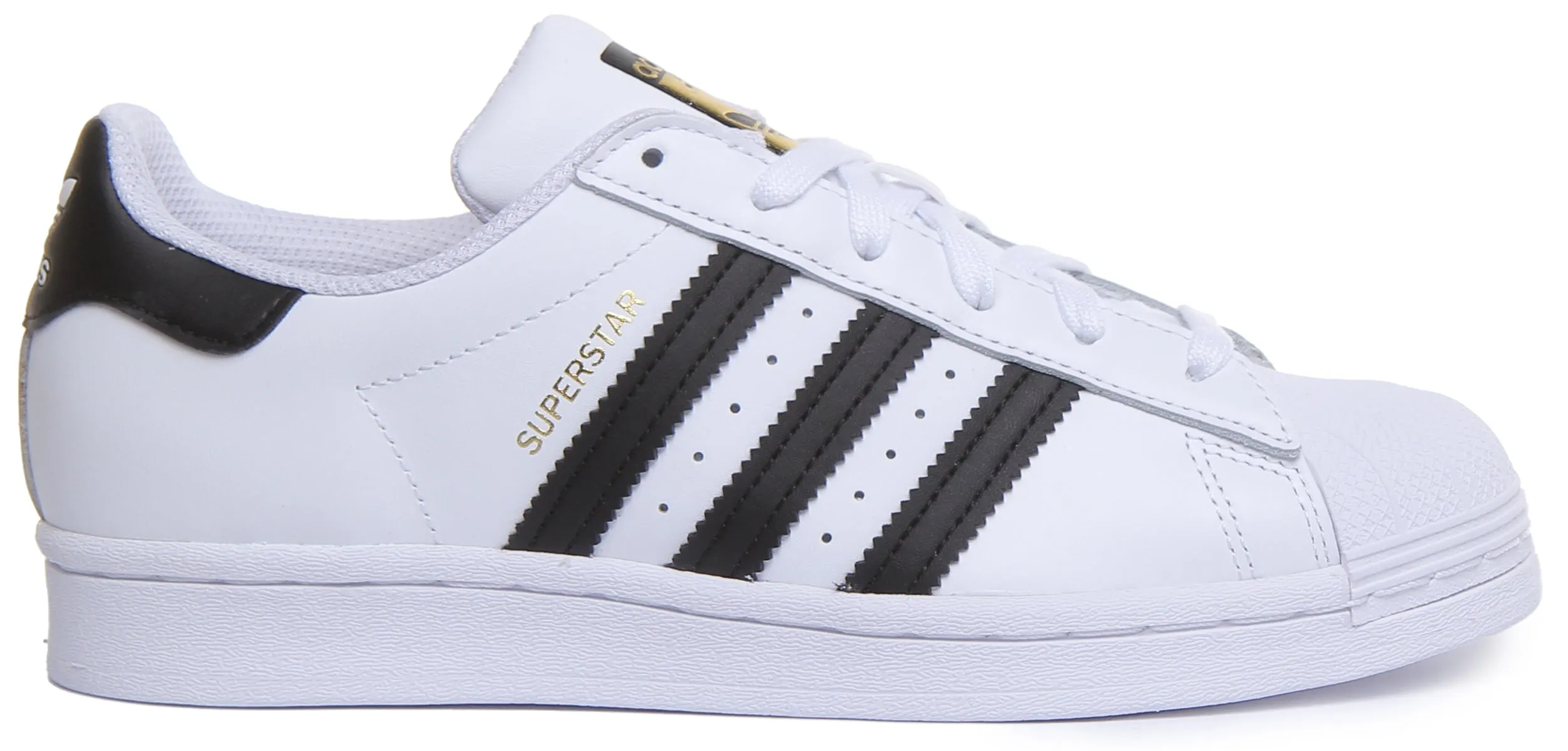 Adidas Superstar J In White Black For Juniors