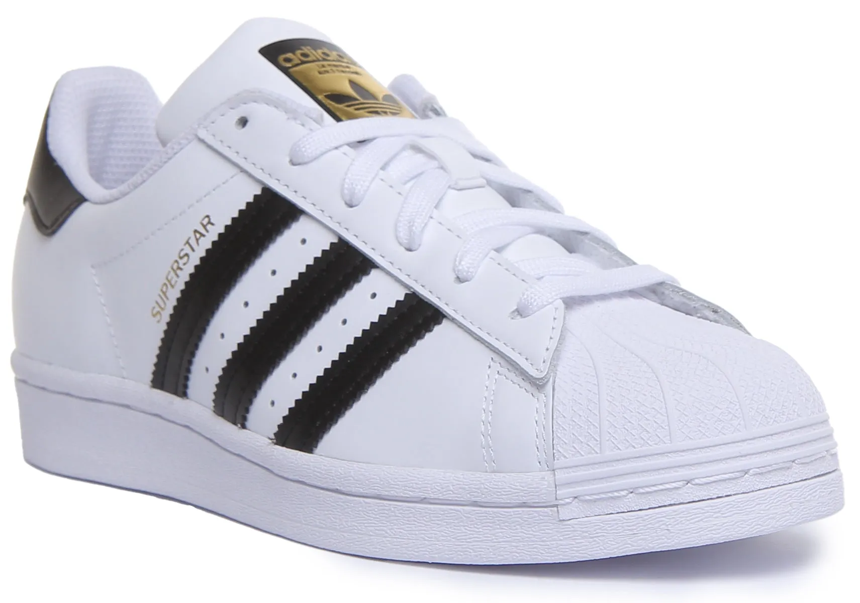 Adidas Superstar J In White Black For Juniors