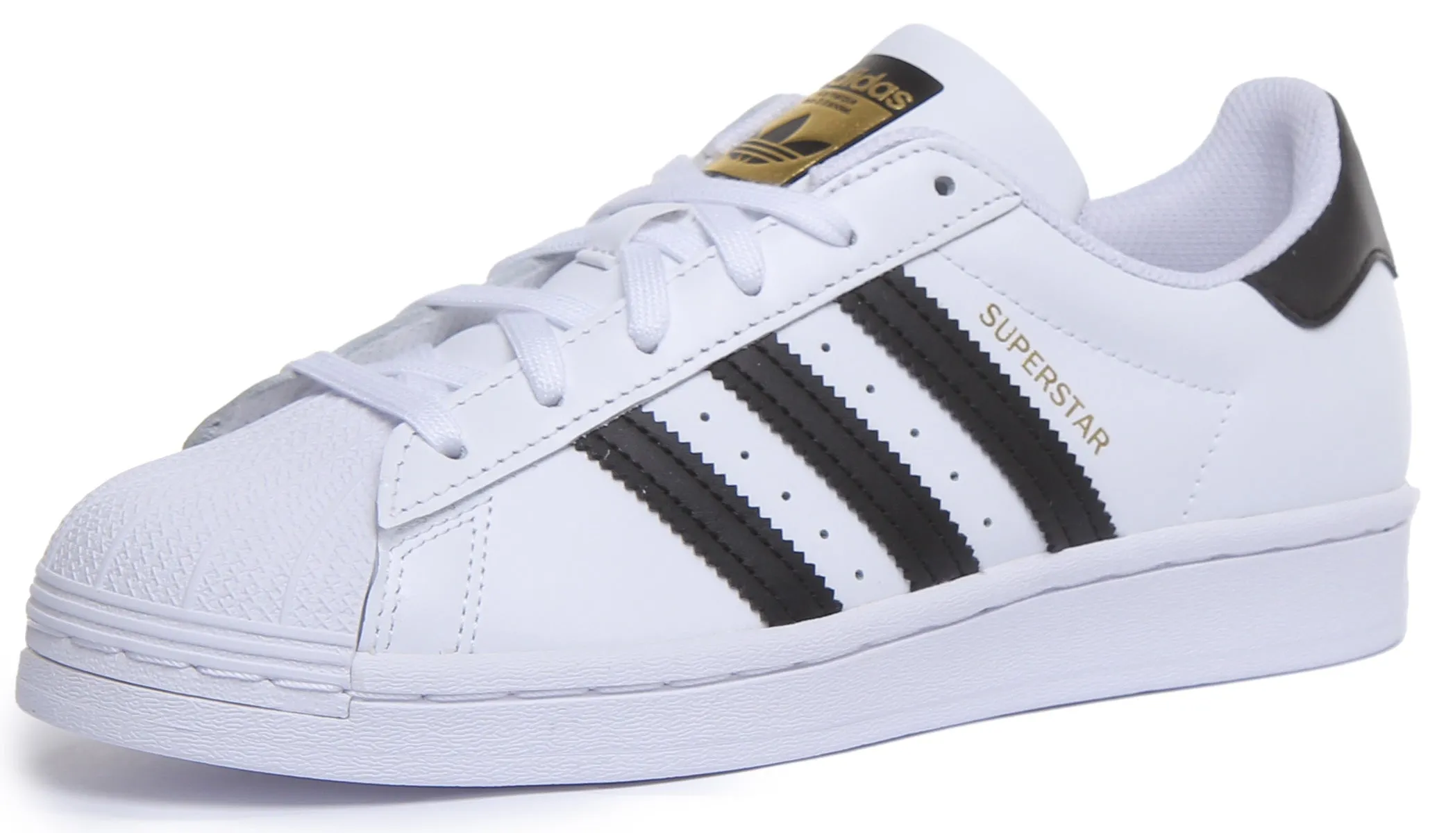 Adidas Superstar J In White Black For Juniors