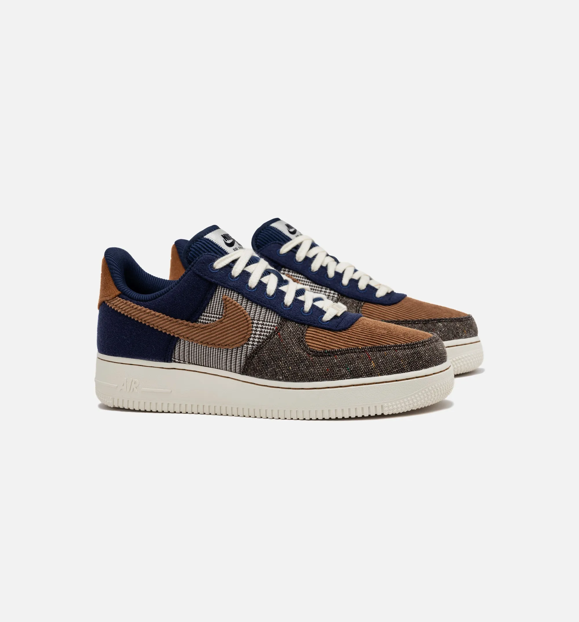 Air Force 1 Low Tweed Corduroy Mens Lifestyle Shoe - Midnight Navy/Ale Brown/Pale Ivory Free Shipping