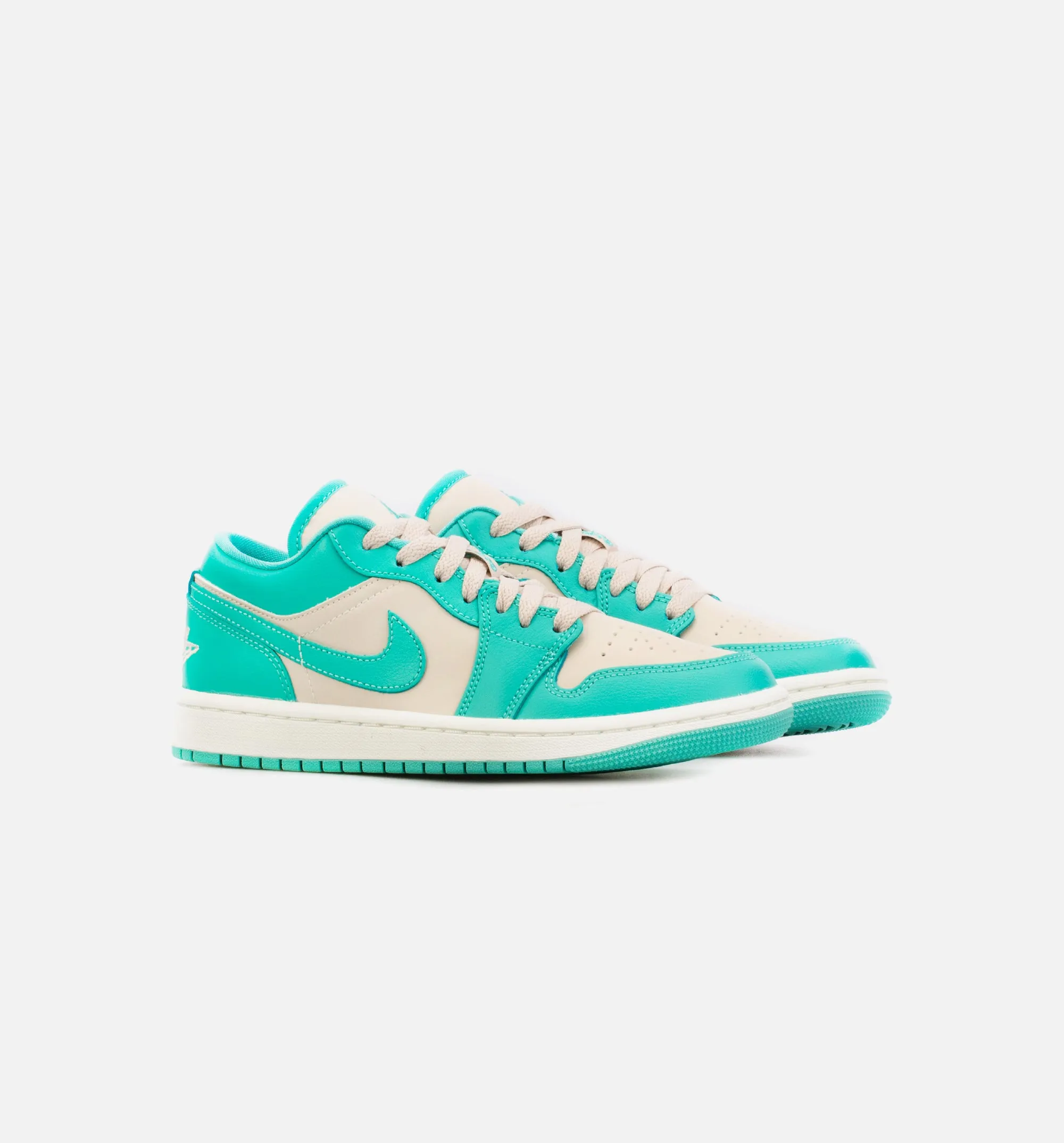 Air Jordan 1 Low Womens Lifestyle Shoe - Teal Blue/ Beige